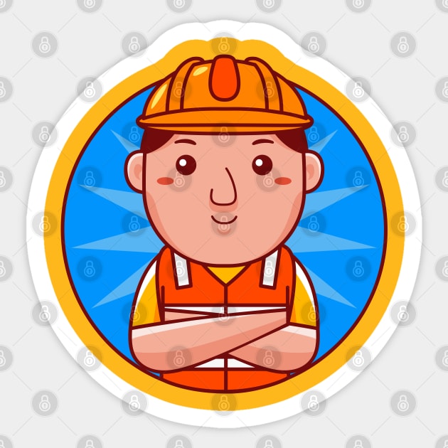 Builder Man Sticker by MEDZ